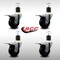 Service Caster 3.5'' SS Soft Rubber Swivel 1-7/8'' Expanding Stem Caster Set Total Lock Brake, 4PK SCC-SSEXTTL20S3514-SRS-178-4 - alternate 4